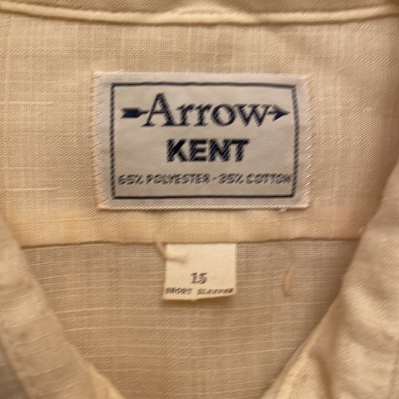 Arrow Kent Men’s Vintage Short Sleeve Size 15 65% 35% Cotton size Small - Picture 8 of 8